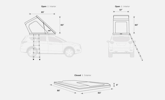 Roofnest Falcon 3 EVO XL Hard Shell Car Tent